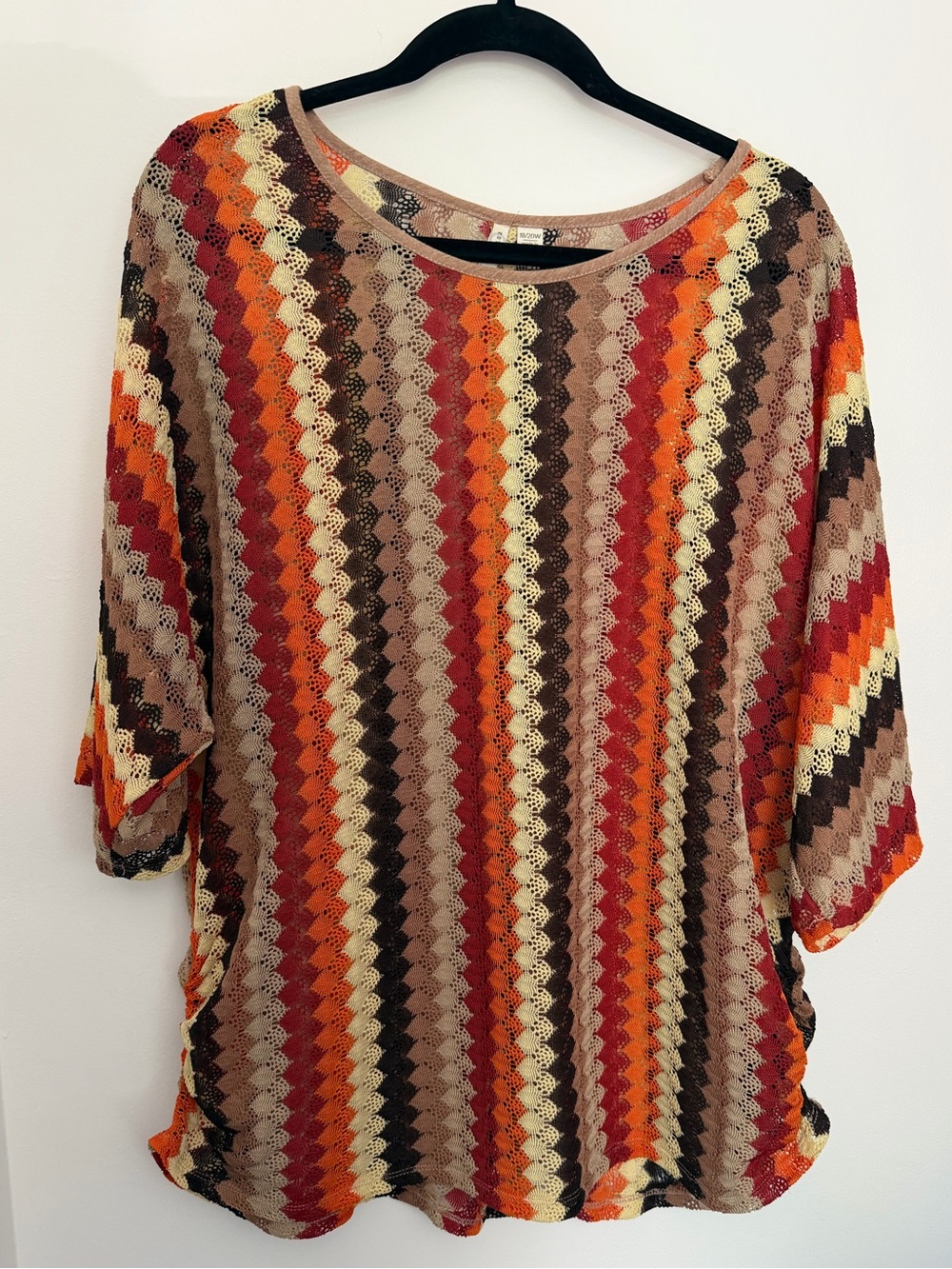 Cato "C. Est. 1946" Open Knit Mesh Chevron Top 18/20
